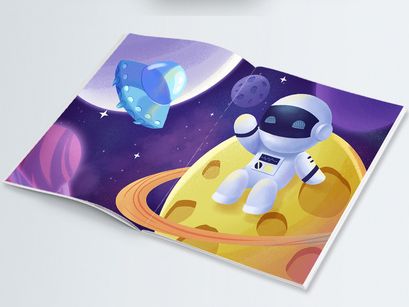 Purple Brilliant Planet Robot Universe Exploration With Map