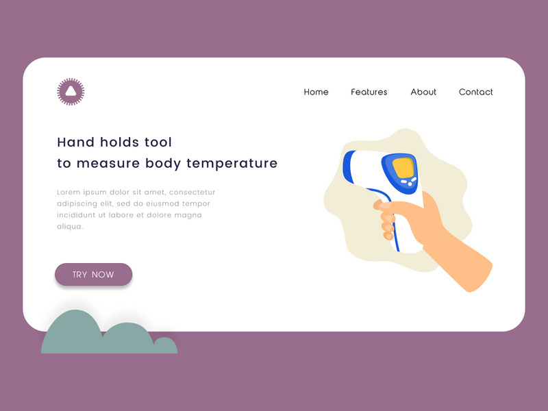Hand hold tool to measure body temperature vector illustration
