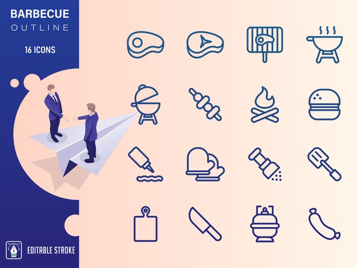 Barbecue and Grill Icon Set