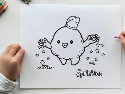 Cute cloud with sprinkles raining vector illustration
