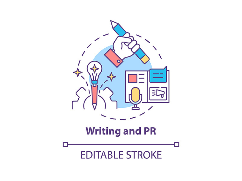 Writing and PR concept icon