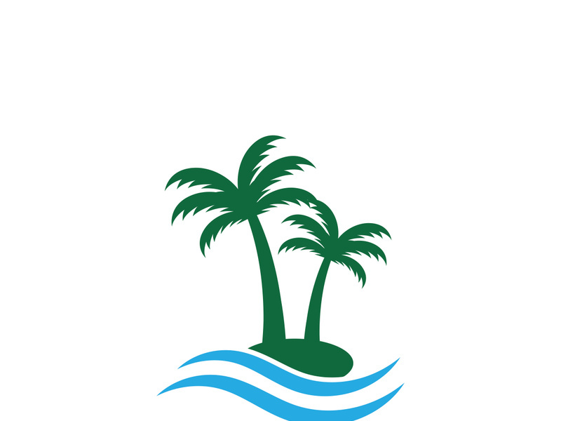 Summer palm tree logo design.