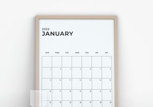Monthly Calendar Vertical Printable Calendar Template Year 2022