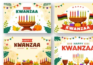 12 Happy Kwanzaa Vector Illustration