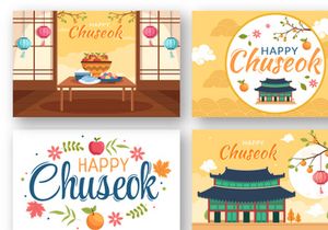 17 Happy Chuseok Day Cartoon Illustration