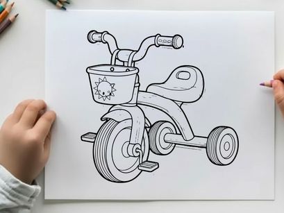 Vintage tricycle with basket vector illustration flat design