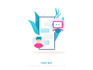 Chat Bot vector illustration concept preview picture