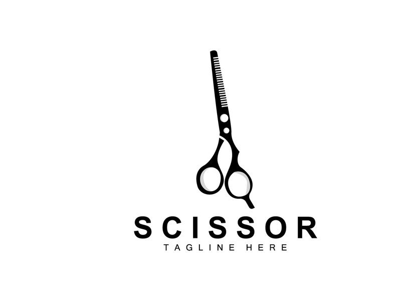 Scissors Logo Design, Barbershop Shaver Vector, Babershop Scissors Brand Illustration