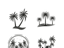 Palm tree summer logo template vector illustration