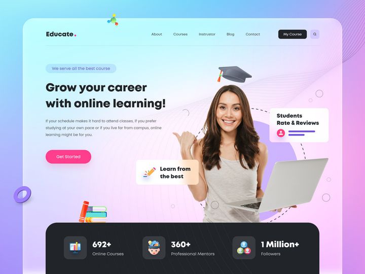 Online eLearning Web App Design