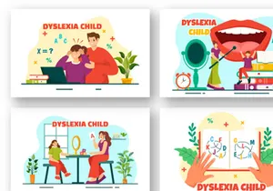 12 Dyslexia Children Illustration
