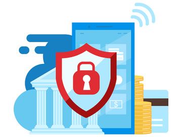Mobile banking security flat illustration preview picture