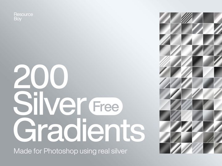 Free 200 Silver Photoshop Gradients