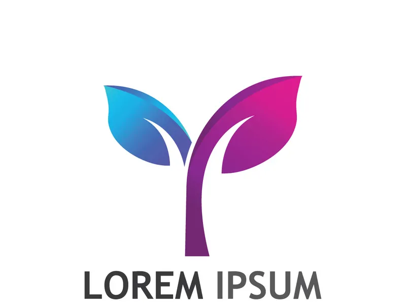 Colorful natural leaf logo design.