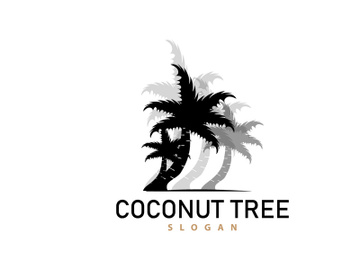 Coconut Tree Logo, Palm Tree Plant Vector preview picture