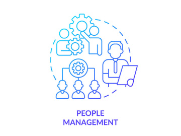 People management blue gradient concept icon preview picture