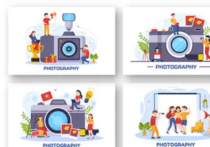 12 Photography Vector Illustration