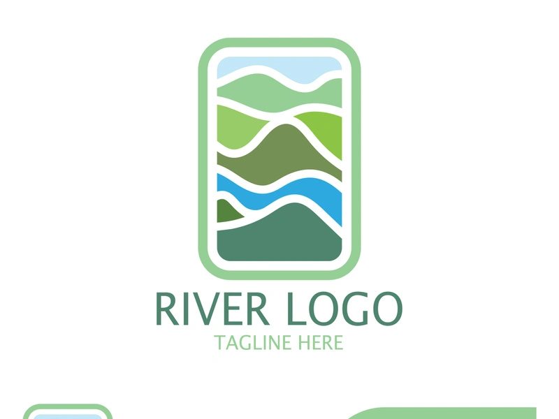 River Logo vector icon illustration design template