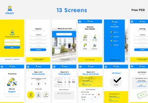 Free Cleaning Service App UI Kit
