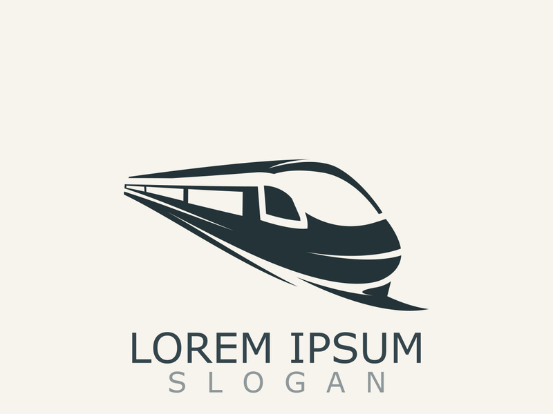 Modern Train logo image design transport railway icon template
