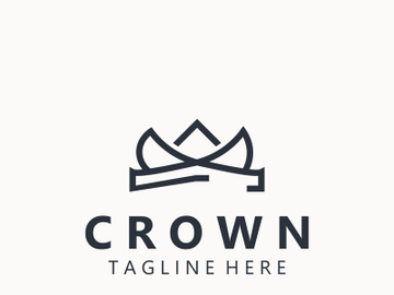 Premium style crown logo vintage abstract symbol. Royal king icon. Modern luxury brand element sign. Vector illustration preview picture