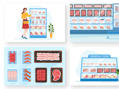 10 Frozen Food Store Illustration