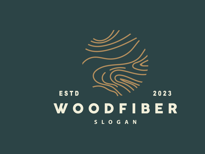 Wood Logo, Wood Fiber Bark Layer Vector