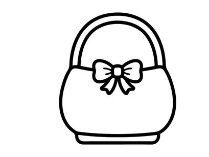 Saco de presente de Halloween desenhado à mão com laço preto. Ilustração de saco de favor de festa assustador para decorações e artesanatos.
