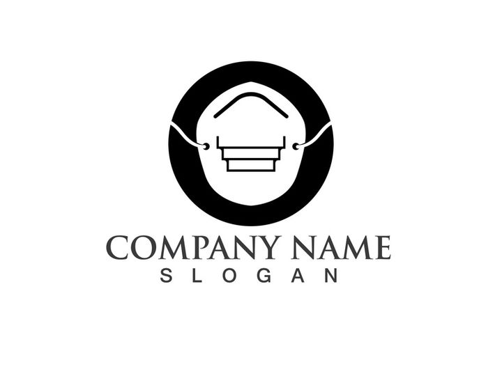 Face protection  Mask Vector logo. Medical Mask logo vector icon illustration design