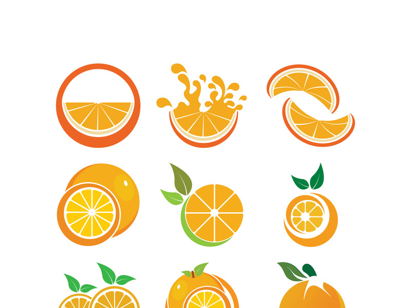 Orange logo design vector icon illustration design