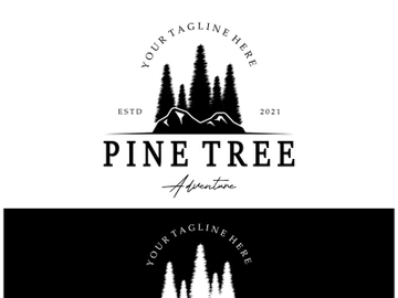 simple pine or fir tree logo,evergreen.for pine forest,adventurers,camping,nature,badges and business.vector preview picture