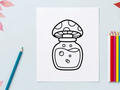 Relógio de alarme fofo com chapéu de cogumelo tocando. Ilustração de relógio caprichosa para designs matinais divertidos.