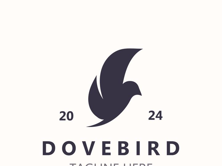 Dove bird elegant flying logo design Nature Wildlife Label style vintage image