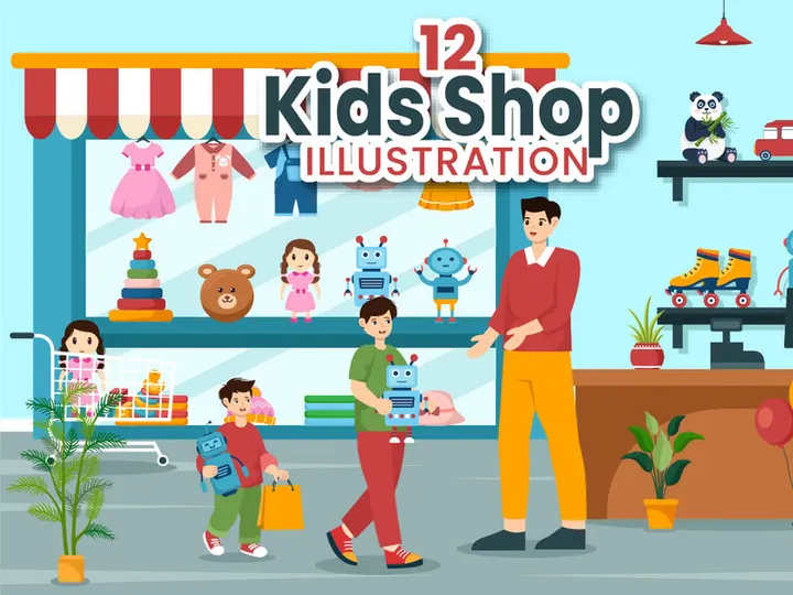 12 Kids Shop Illustration