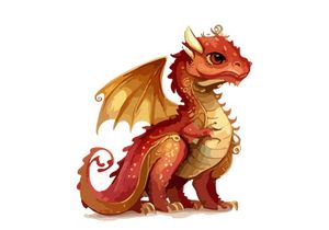 Cute Baby Dragon Watercolor SVG Clipart