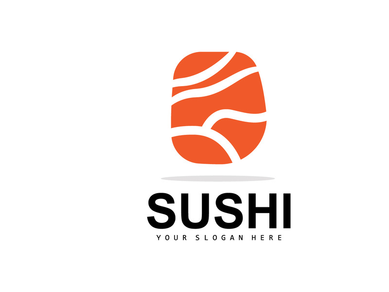 Sushi Logo, Japanese Food Sushi Seafood Vector