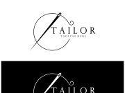 tailor logo icon illustration template combination of buttons for clothes, thread and sewing machine, for clothing product design, convection companies, fashion in vector form