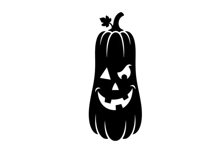 Halloween Pumpkin with Carved Jack-o'-Lantern Face for Fall Decor