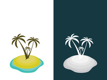 Palm tree summer logo template vector illustration