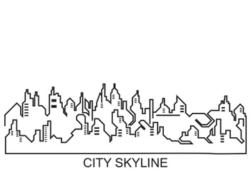 City silhouette skyline illustration design. City landscape Panorama building vector preview picture