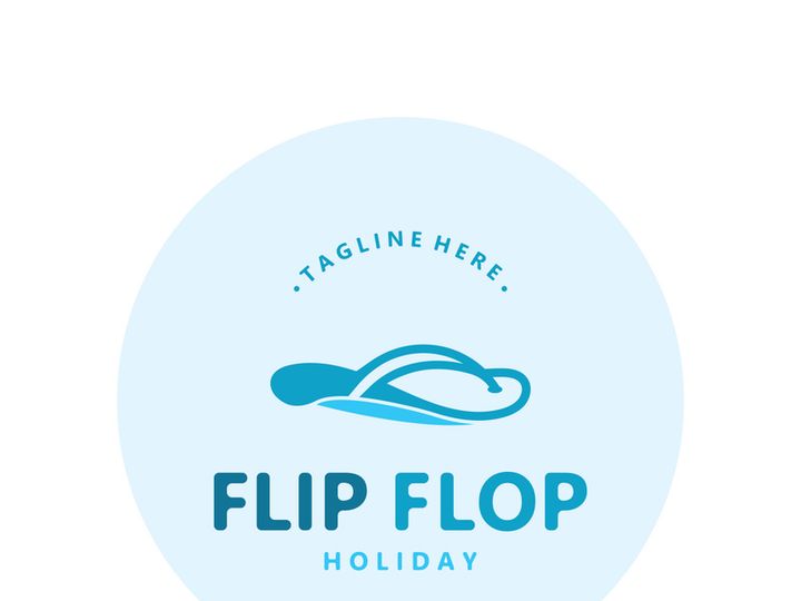 Flip Flop logo design style line art template illustration
