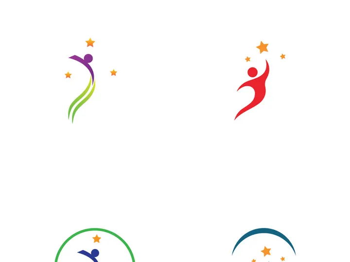 People star logo design to achieve a success or dream.