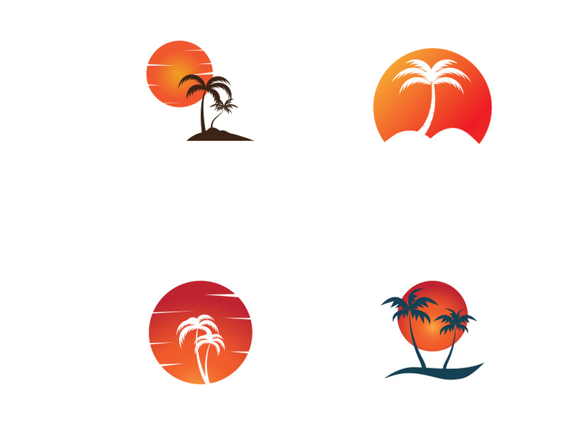 Natural palm tree logo