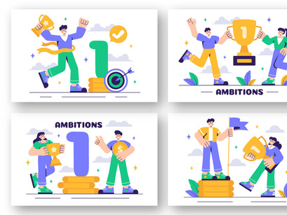10 Ambitions to Success Illustration