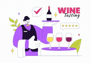 10 Wine Tasting Vector Illustration