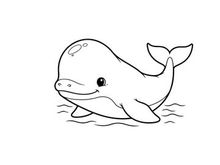 Cute whale swimming underwater vector illustration