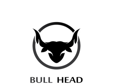 Retro vintage bull head horns logo. preview picture