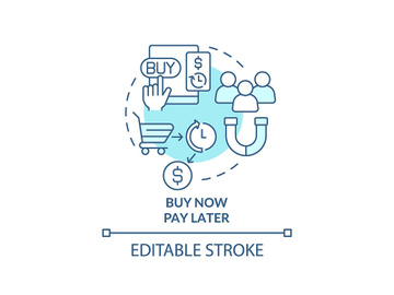 Buy now pay later turquoise concept icon preview picture