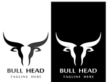 Bull head horns logo design.