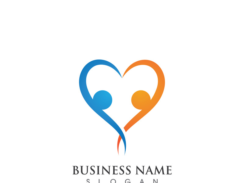 Family Love care  logo Vector icon illustration design